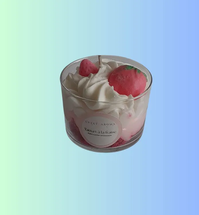 Bougie yaourt fraise