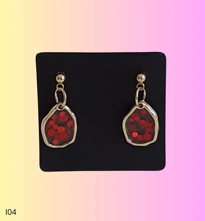 Boucles d'oreilles pailletées rouge