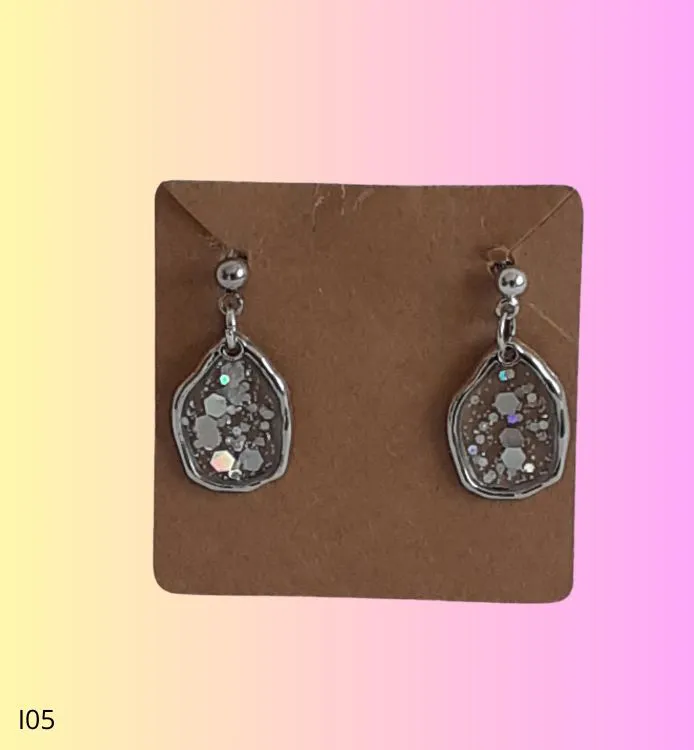 Boucles d'oreilles pailletées blanche