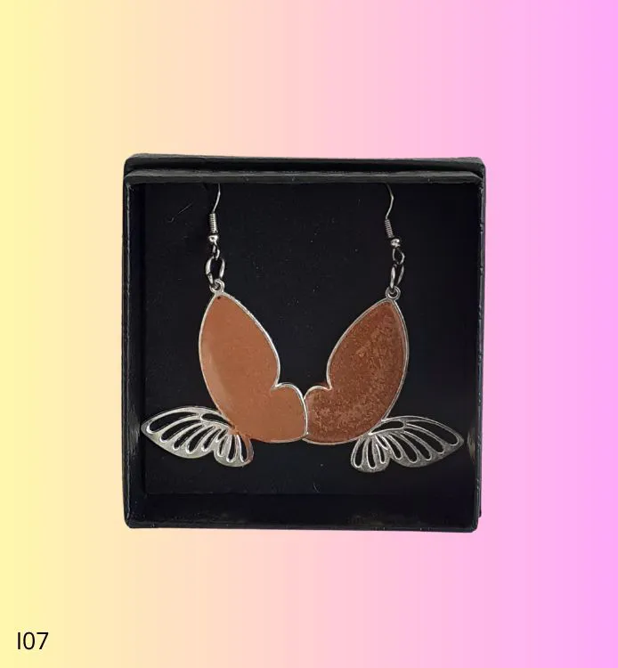 Boucles d'oreilles papillon bronze