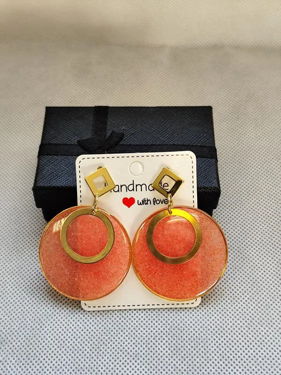 Boucle d'oreilles cr&eacute;ole saumon