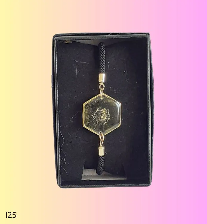 Bracelet noir volute or