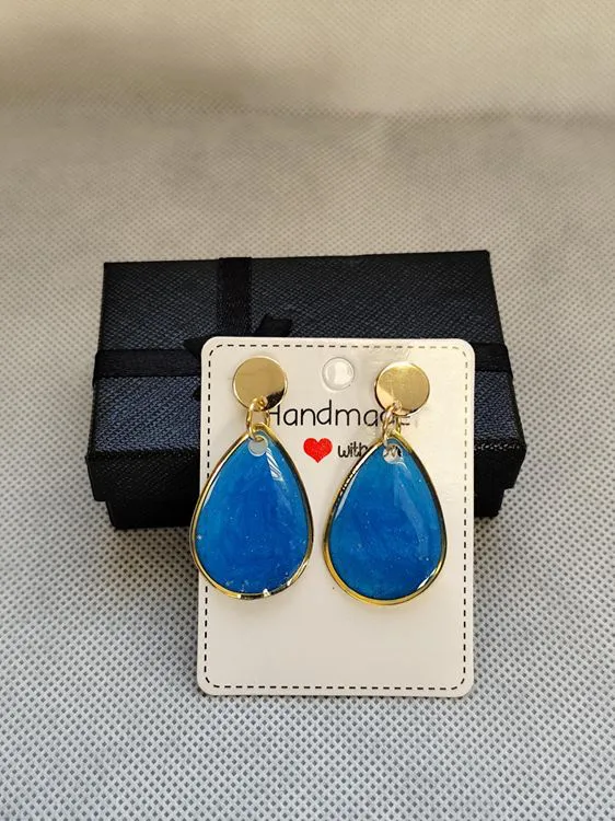 Boucle d'oreilles goutte bleu roi