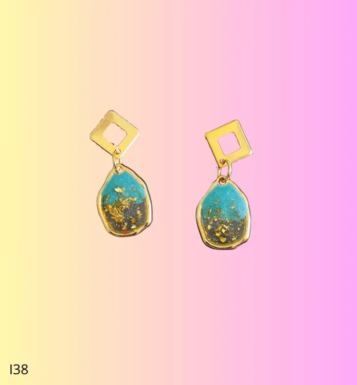 Boucle bleu mer et doré